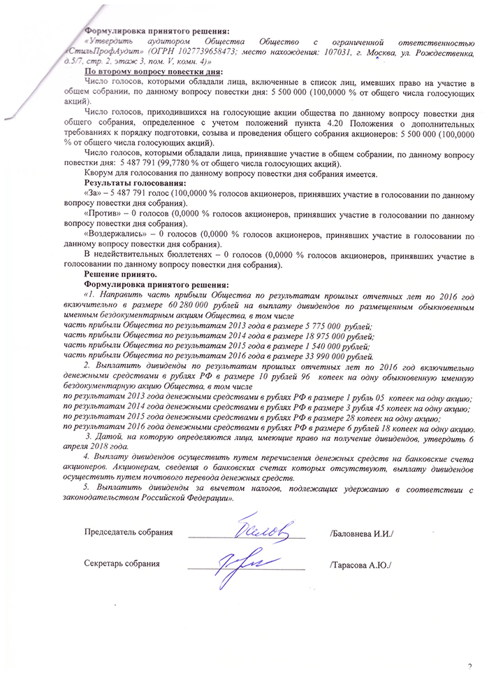 Отчет собрания