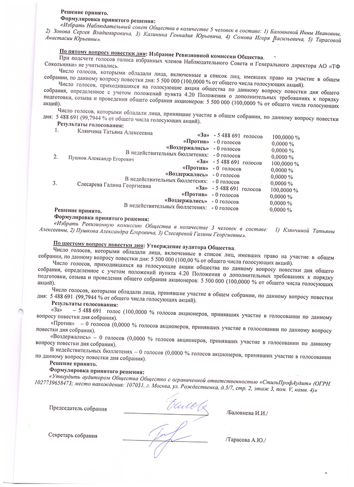 Отчет собрания